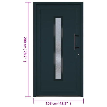 vidaXL Porta Ingresso Antracite 108x200 cm in PVC VIDAXL