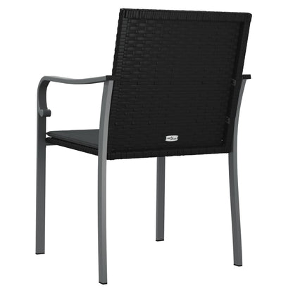 vidaXL Sedie da Giardino con Cuscini 2pz Neri 56x59x84cm in Polyrattan