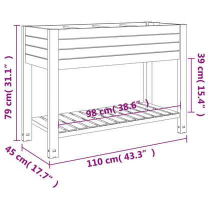 vidaXL Fioriera da Giardino Marrone Chiaro 110x45x79 cm Polipropilene VIDAXL