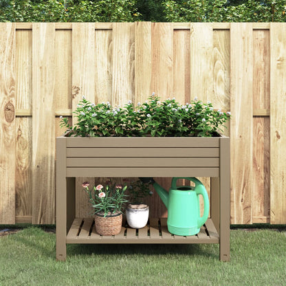 vidaXL Fioriera da Giardino Marrone Chiaro 110x45x79 cm Polipropilene VIDAXL