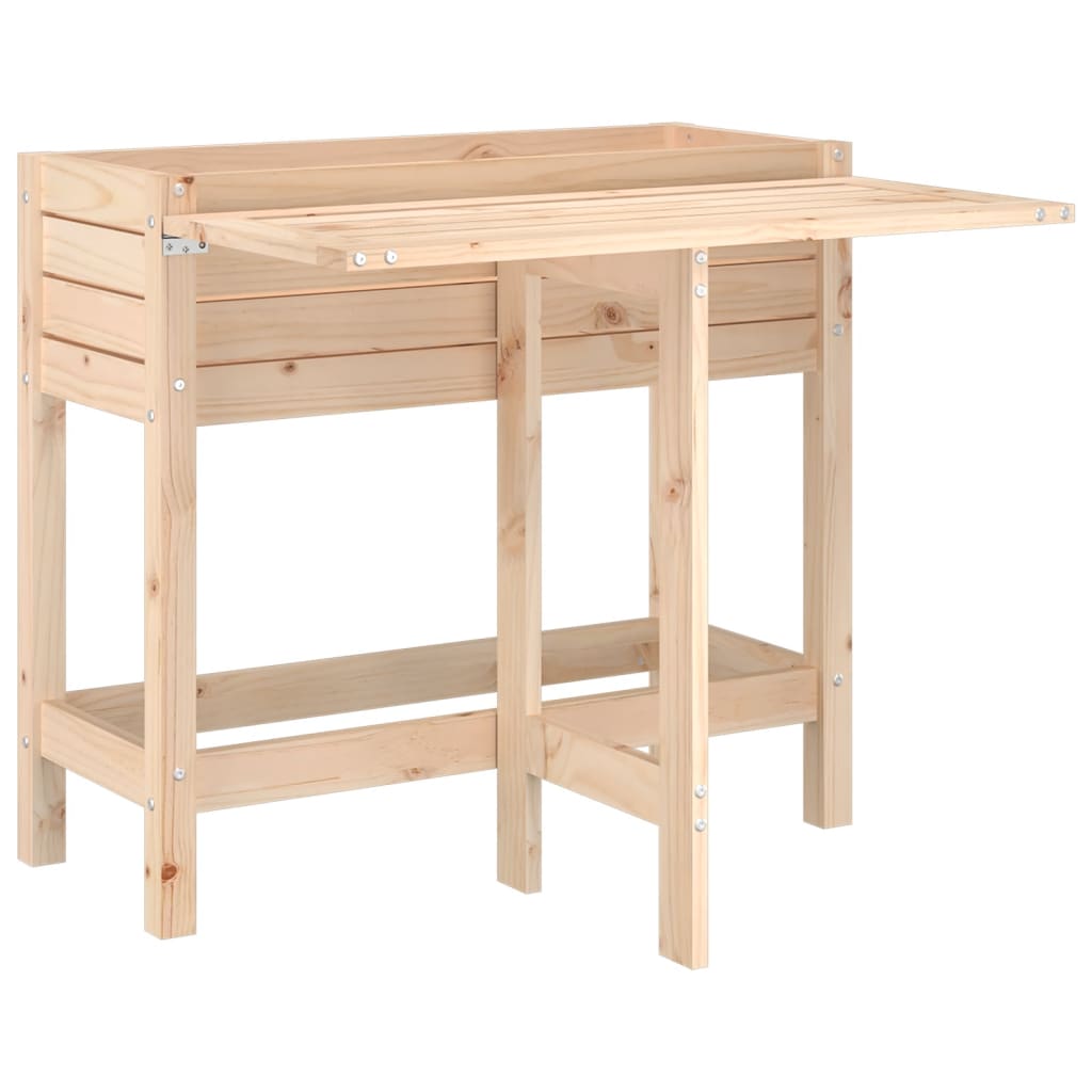 vidaxL Fioriera da Giardino con Piano Pieghevole Legno Massello Pino VIDAXL