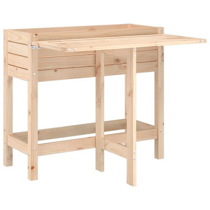 vidaxL Fioriera da Giardino con Piano Pieghevole Legno Massello Pino VIDAXL