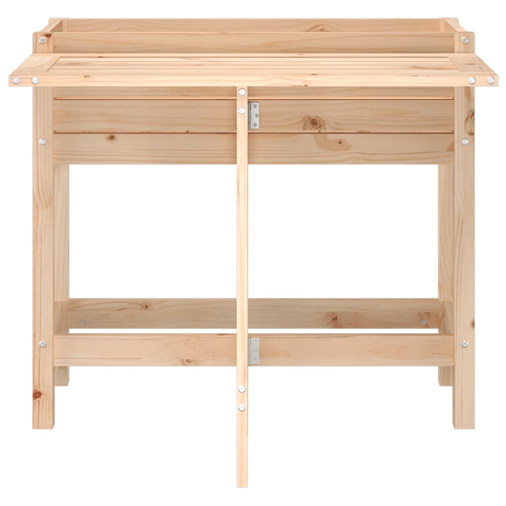 vidaxL Fioriera da Giardino con Piano Pieghevole Legno Massello Pino VIDAXL
