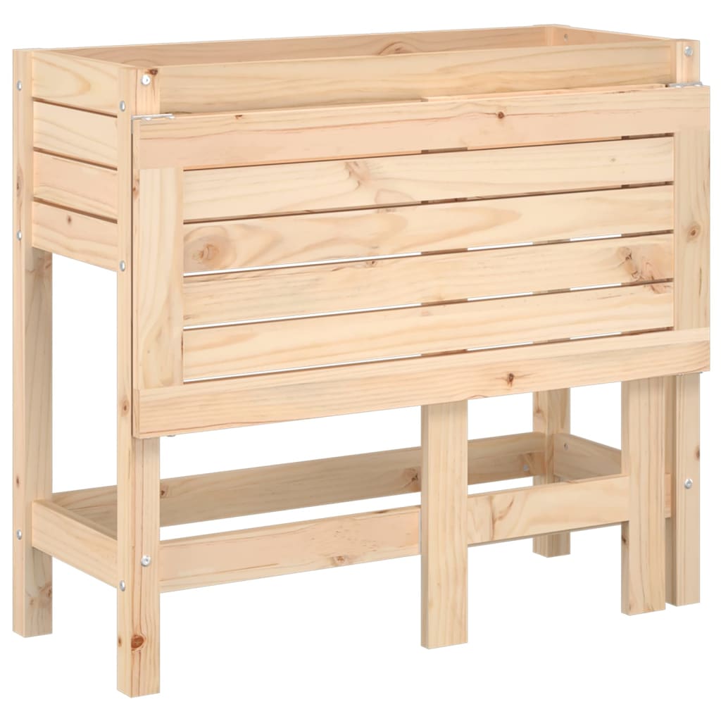 vidaxL Fioriera da Giardino con Piano Pieghevole Legno Massello Pino VIDAXL