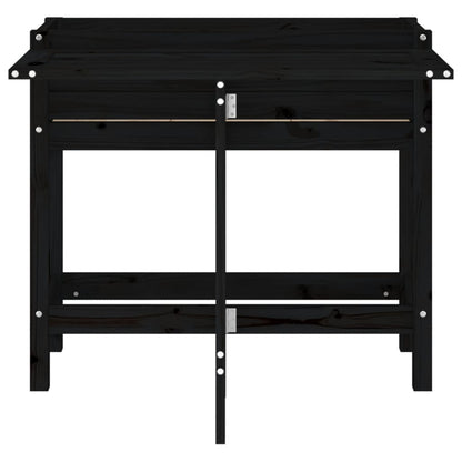 vidaxL Fioriera da Giardino Piano Pieghevole Nera Legno Massello Pino