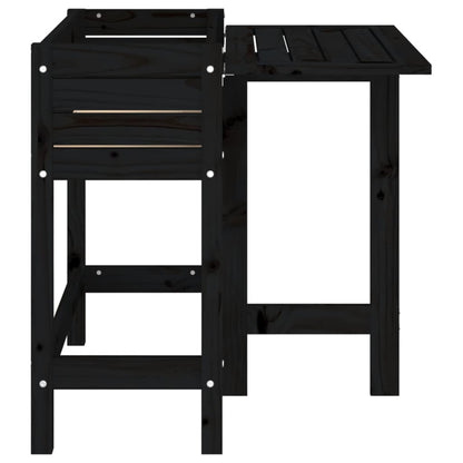 vidaxL Fioriera da Giardino Piano Pieghevole Nera Legno Massello Pino