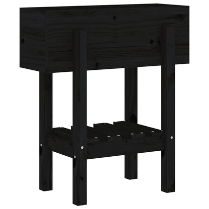 vidaXL Fioriera da Giardino Nera 62x30x69 cm Legno Massello di Pino