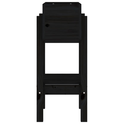 vidaXL Fioriera da Giardino Nera 62x30x69 cm Legno Massello di Pino