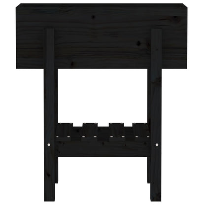 vidaXL Fioriera da Giardino Nera 62x30x69 cm Legno Massello di Pino