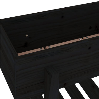 vidaXL Fioriera da Giardino Nera 62x30x69 cm Legno Massello di Pino