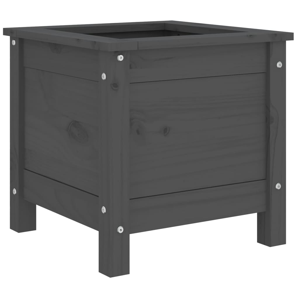 vidaXL Fioriera da Giardino Grigia 40x40x39 cm Legno Massello di Pino