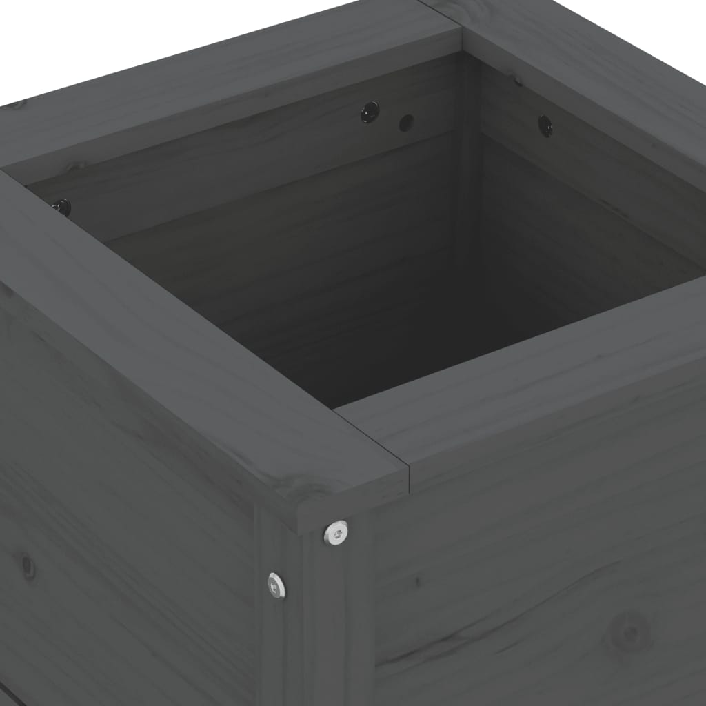 vidaXL Fioriera da Giardino Grigia 40x40x39 cm Legno Massello di Pino