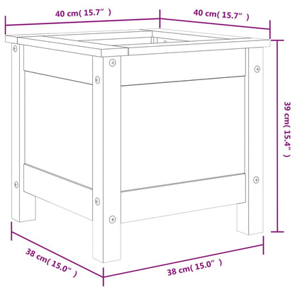 vidaXL Fioriera da Giardino Grigia 40x40x39 cm Legno Massello di Pino