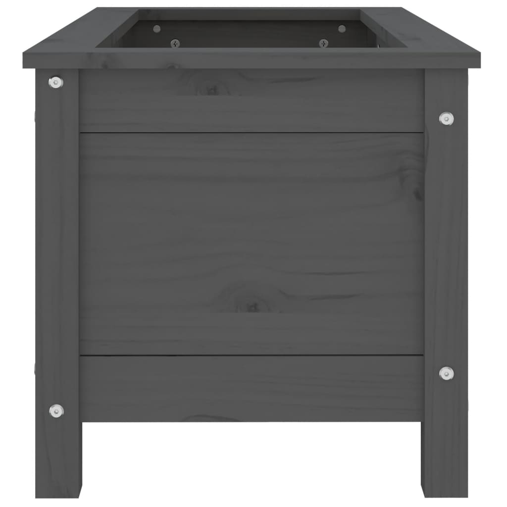 vidaXL Fioriera da Giardino Grigia 82,5x40x39cm Legno Massello di Pino