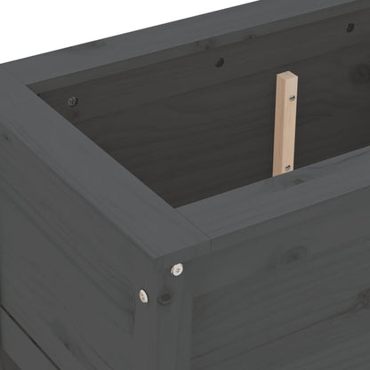 vidaXL Fioriera da Giardino Grigia 82,5x40x39cm Legno Massello di Pino