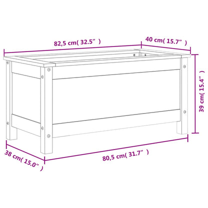 vidaXL Fioriera da Giardino Grigia 82,5x40x39cm Legno Massello di Pino