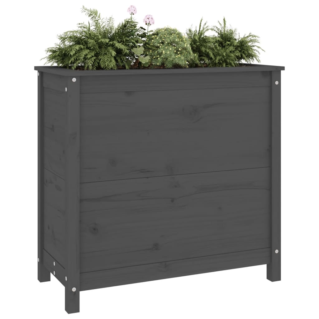 vidaXL Fioriera da Giardino Grigia 82,5x40x78cm Legno Massello di Pino