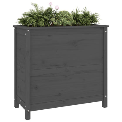 vidaXL Fioriera da Giardino Grigia 82,5x40x78cm Legno Massello di Pino