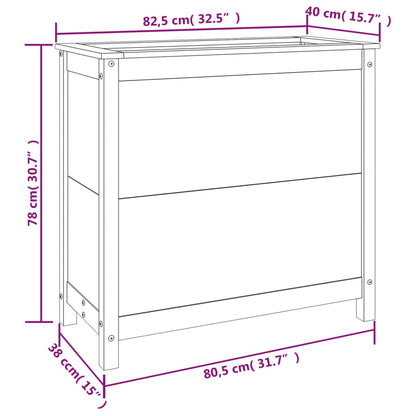vidaXL Fioriera da Giardino Grigia 82,5x40x78cm Legno Massello di Pino