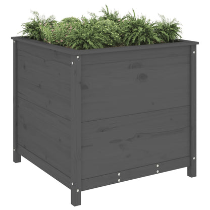 vidaXL Fioriera da Giardino Grigia 82,5x82,5x78cm Legno Massello Pino