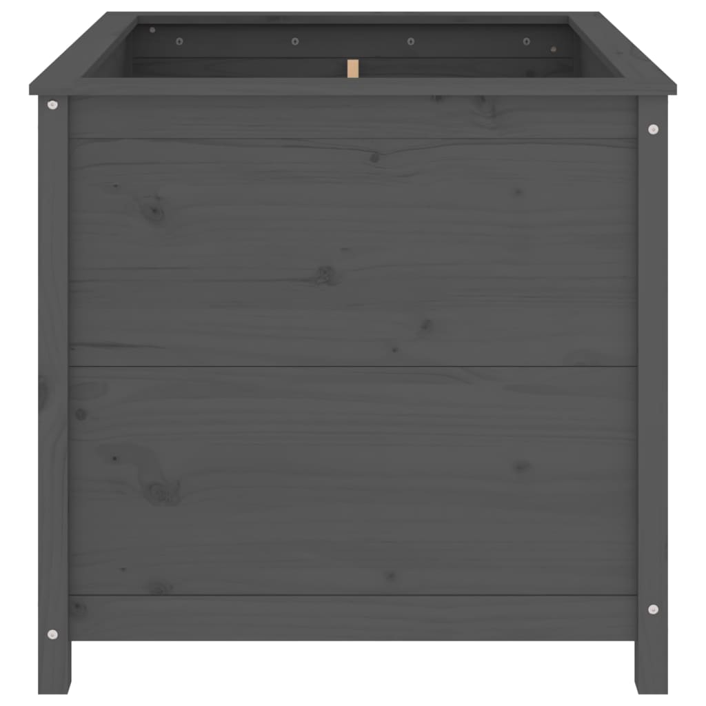 vidaXL Fioriera da Giardino Grigia 82,5x82,5x78cm Legno Massello Pino