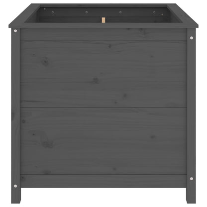 vidaXL Fioriera da Giardino Grigia 82,5x82,5x78cm Legno Massello Pino