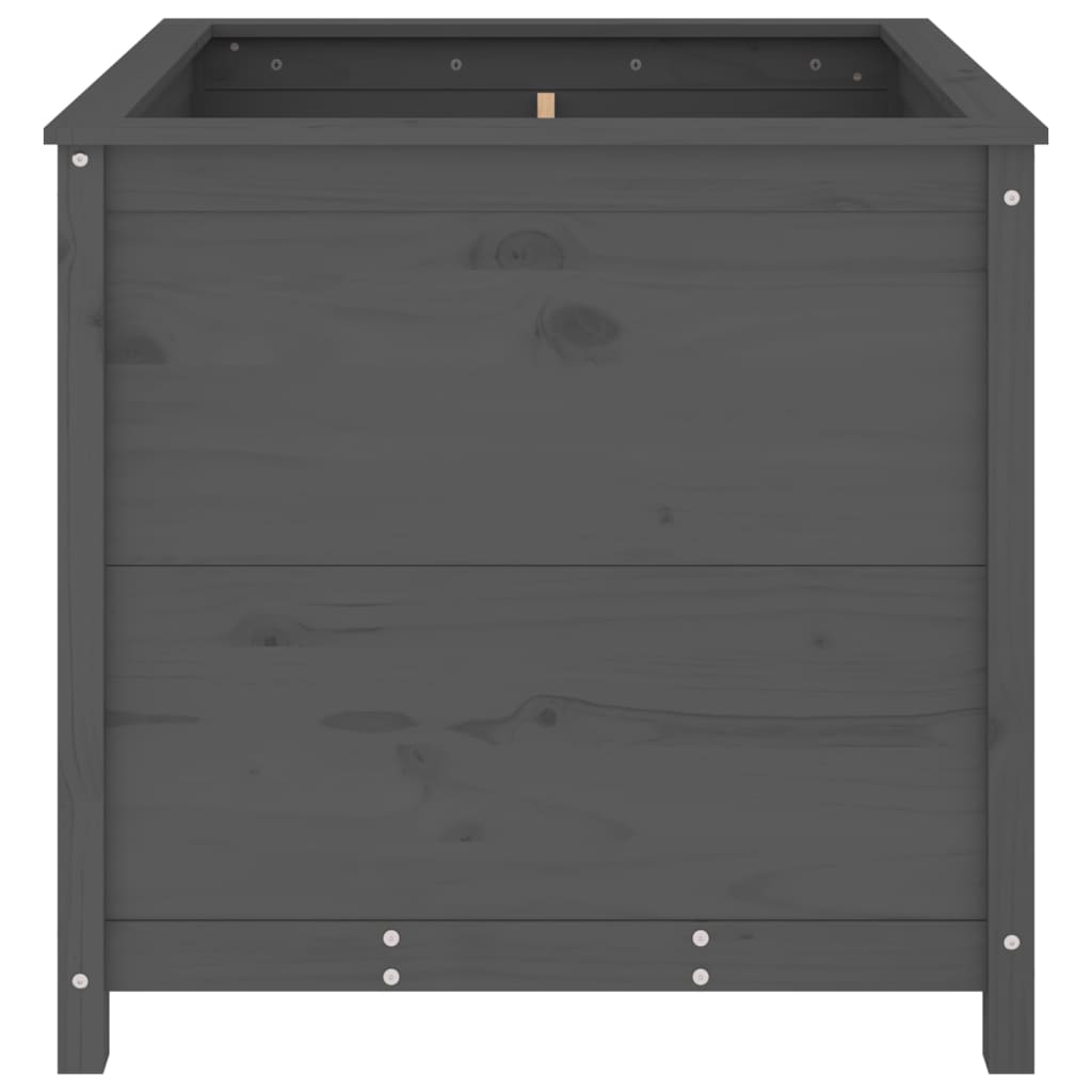 vidaXL Fioriera da Giardino Grigia 82,5x82,5x78cm Legno Massello Pino