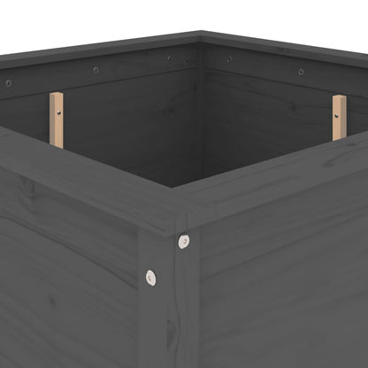 vidaXL Fioriera da Giardino Grigia 82,5x82,5x78cm Legno Massello Pino