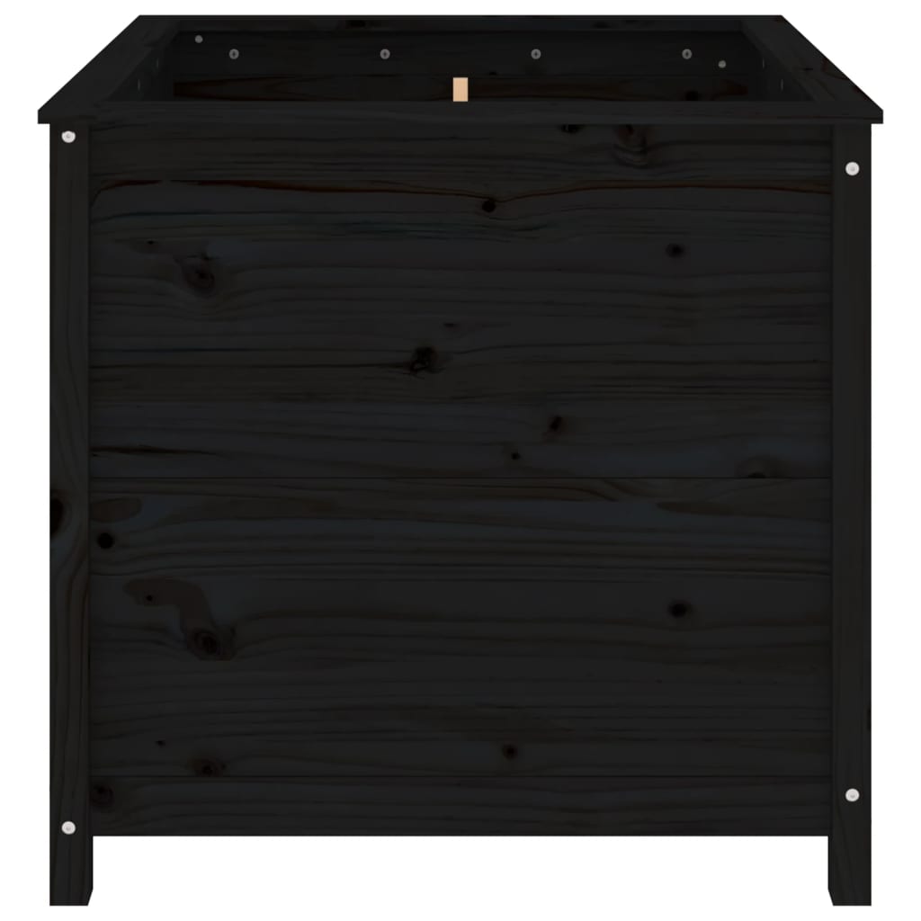 vidaXL Fioriera da Giardino Nera 82,5x82,5x78cm Legno Massello di Pino