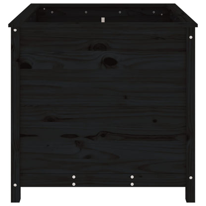 vidaXL Fioriera da Giardino Nera 82,5x82,5x78cm Legno Massello di Pino