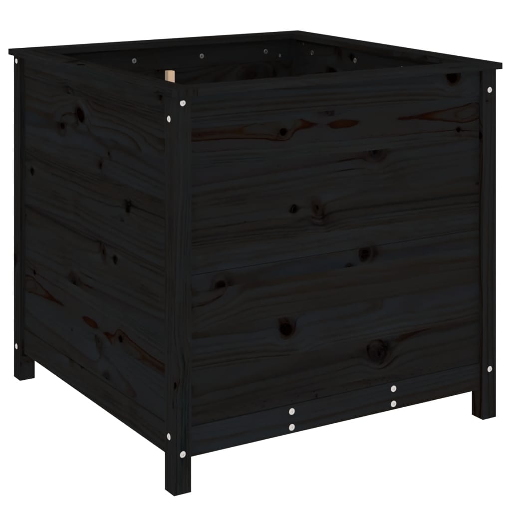vidaXL Fioriera da Giardino Nera 82,5x82,5x78cm Legno Massello di Pino