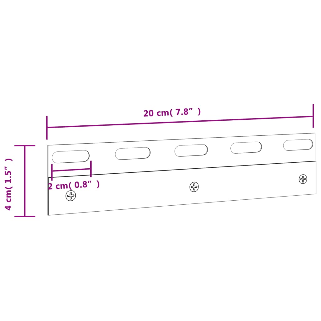 vidaXL Piastre di Collegamento 6 pz Argento 20 cm Acciaio Inossidabile