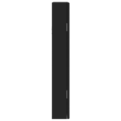 vidaXL Armadio Portagioie a Specchio con Luci LED a Parete Nero