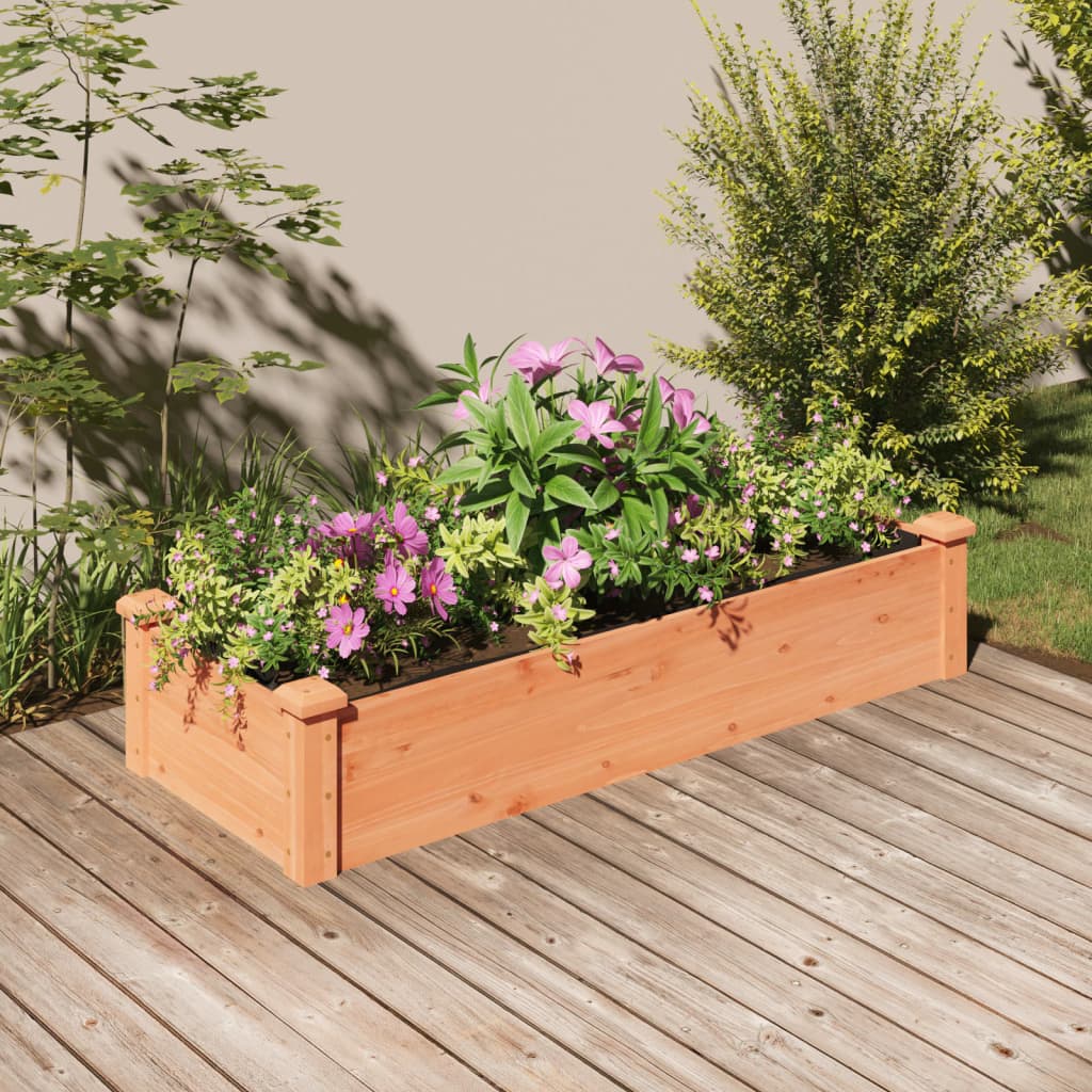 vidaXL Fioriera Giardino Fodera Marrone 120x45x25cm Massello Abete VIDAXL