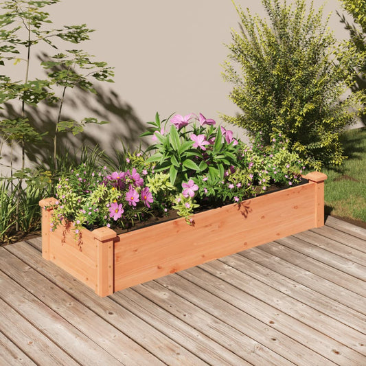 vidaXL Fioriera Giardino Fodera Marrone 120x45x25cm Massello Abete VIDAXL