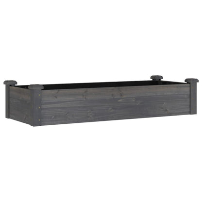 vidaXL Fioriera Giardino con Fodera Grigia 120x45x25cm Massello Abete