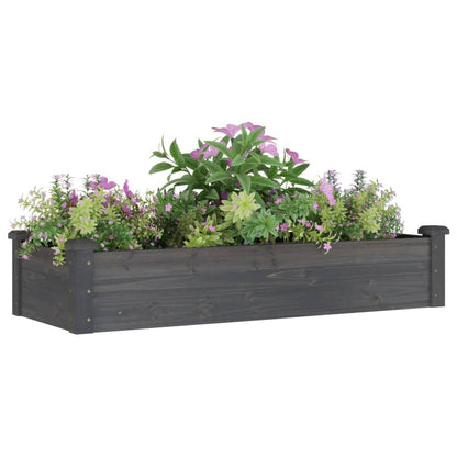 vidaXL Fioriera Giardino con Fodera Grigia 120x45x25cm Massello Abete