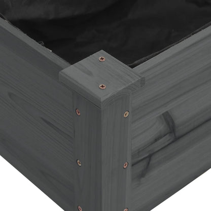 vidaXL Fioriera Giardino con Fodera Grigia 120x45x25cm Massello Abete
