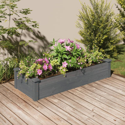 vidaXL Fioriera Giardino con Fodera Grigia 120x45x25cm Massello Abete