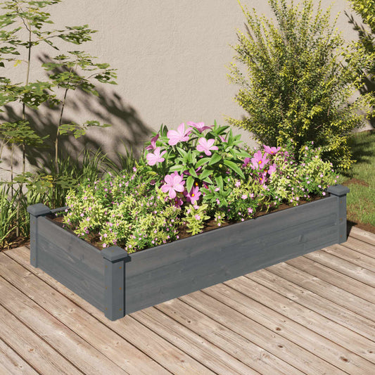 vidaXL Fioriera Giardino con Fodera Grigia 120x60x25cm Massello Abete VIDAXL