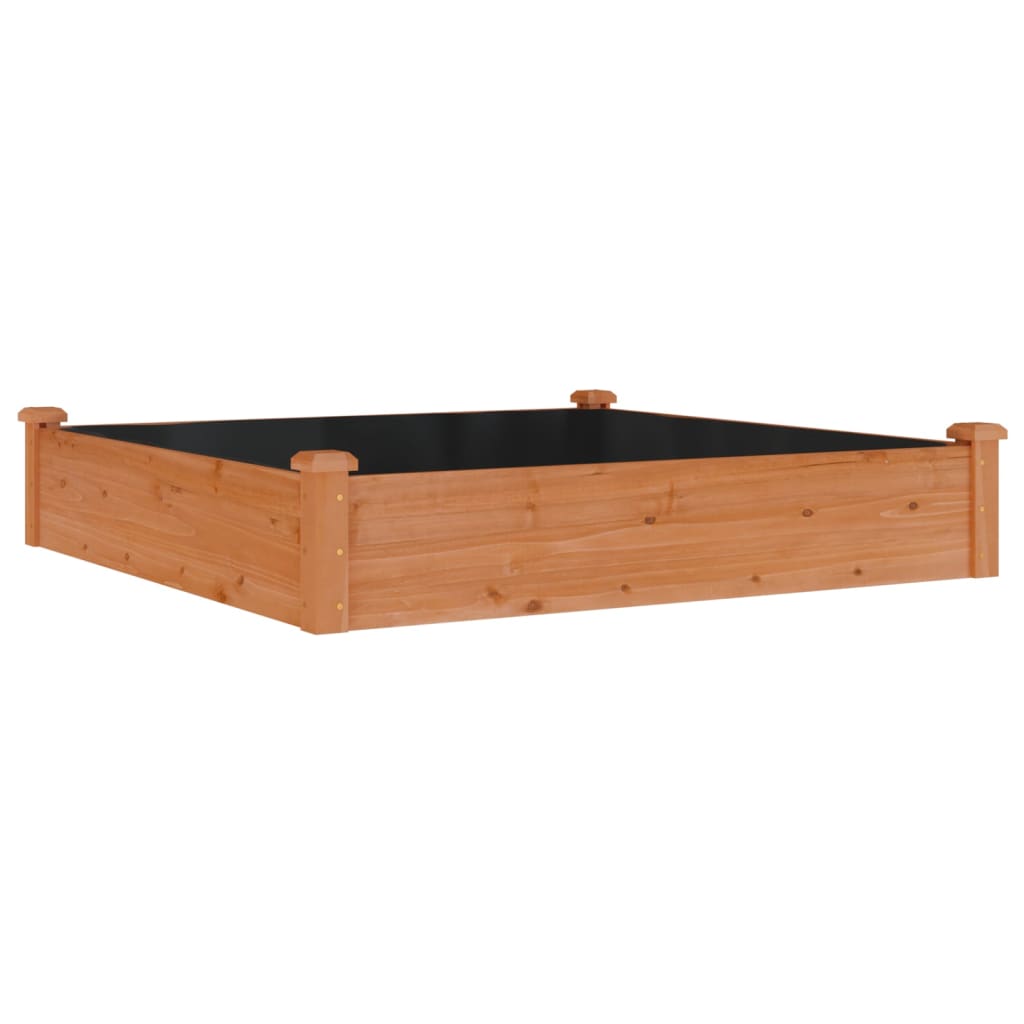 vidaXL Fioriera da Giardino Fodera Marrone 120x120x25cm Massello Abete VIDAXL