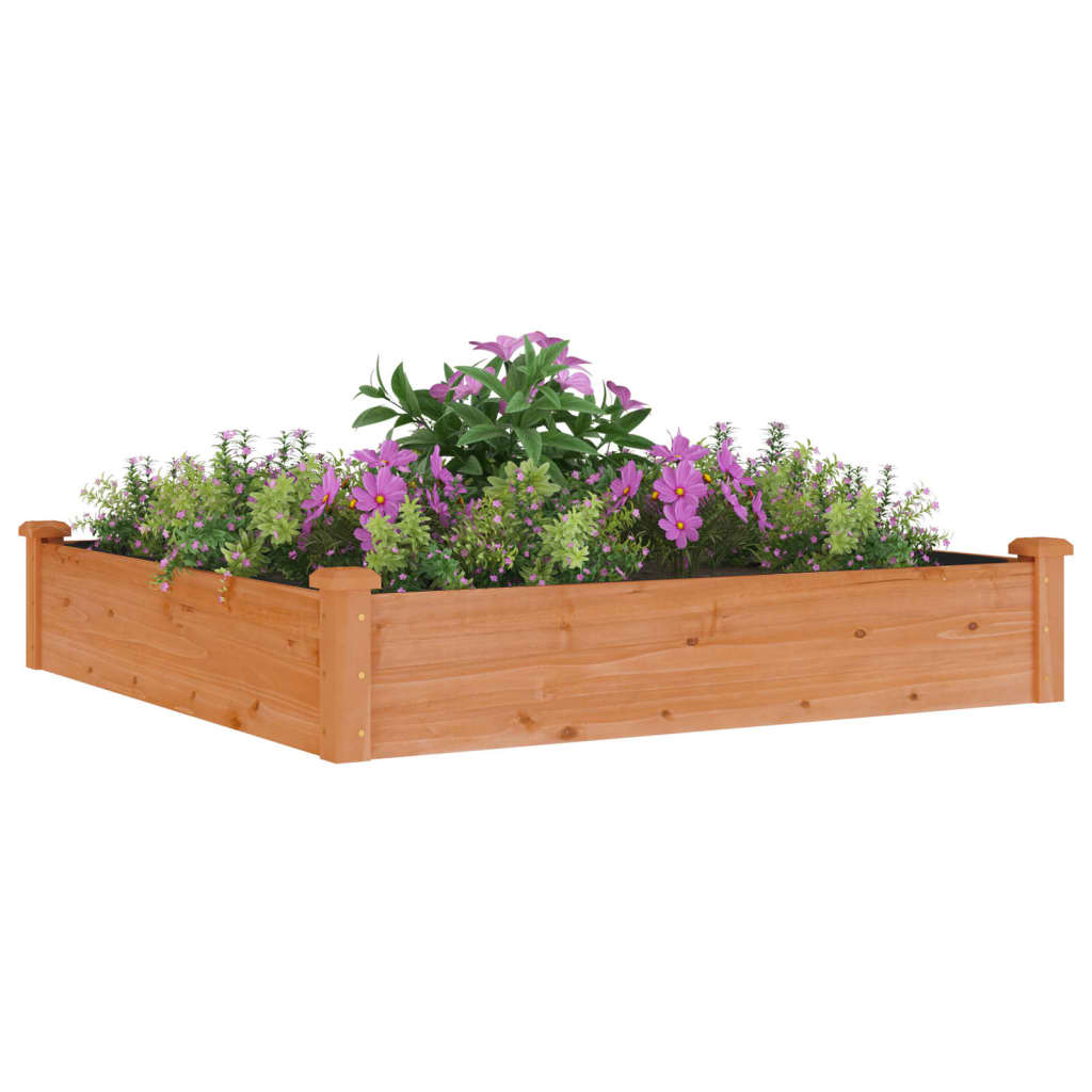 vidaXL Fioriera da Giardino Fodera Marrone 120x120x25cm Massello Abete VIDAXL