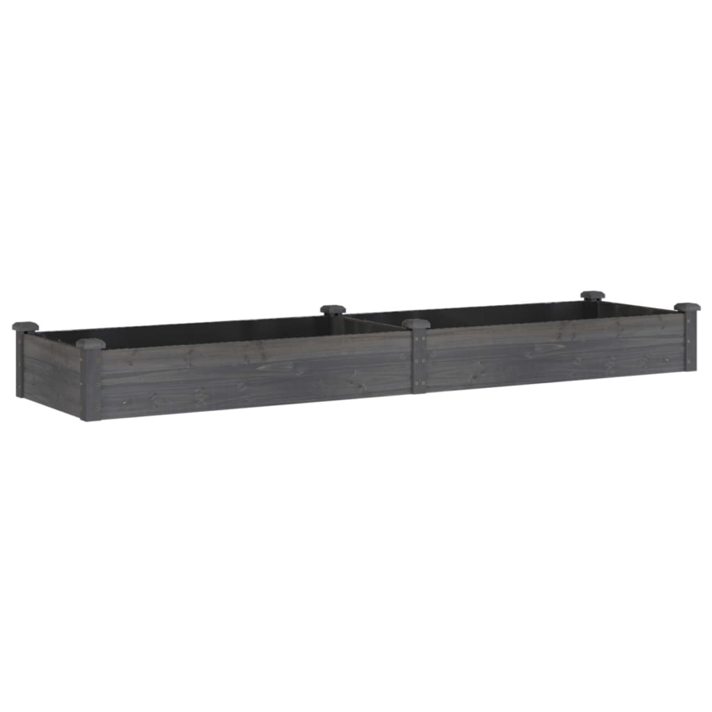 vidaXL Fioriera Giardino con Fodera Grigia 240x60x25 cm Massello Abete VIDAXL