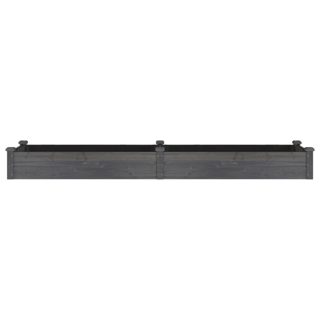 vidaXL Fioriera Giardino con Fodera Grigia 240x60x25 cm Massello Abete VIDAXL