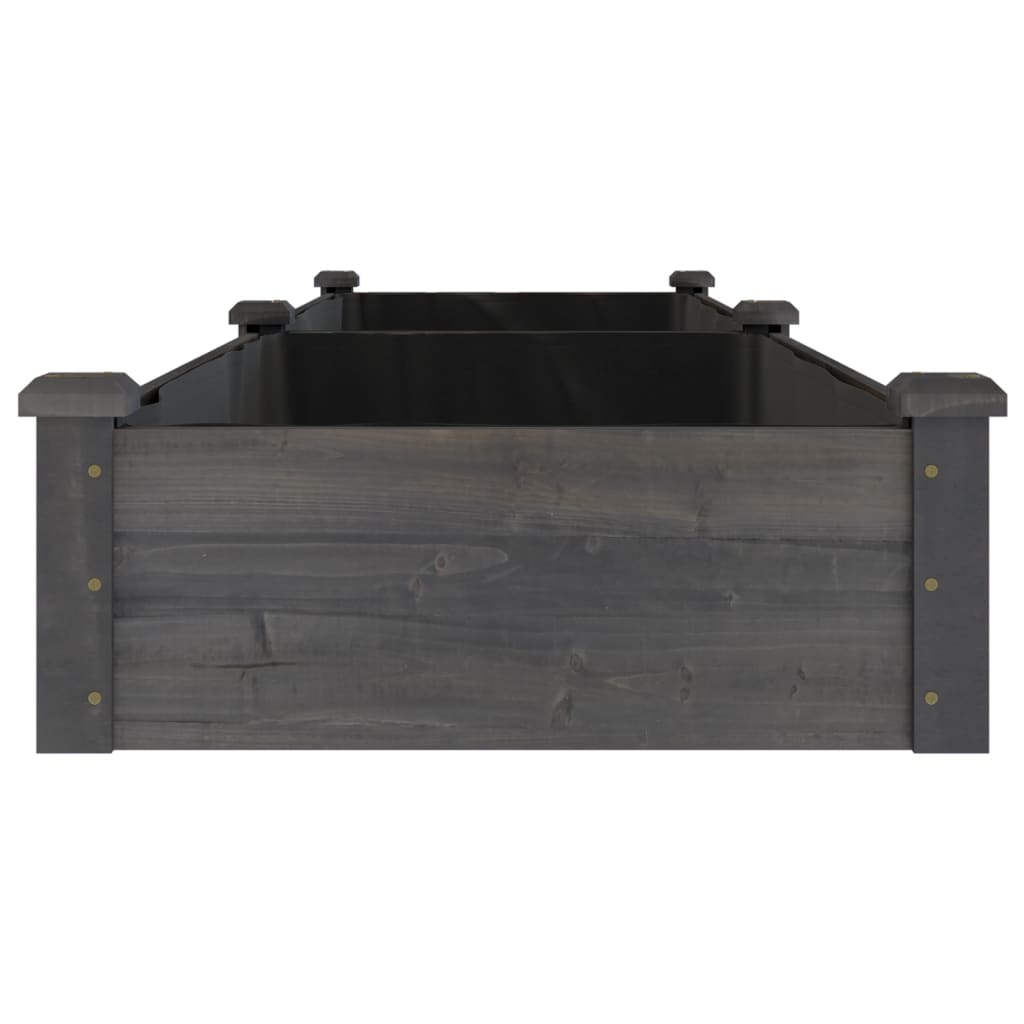 vidaXL Fioriera Giardino con Fodera Grigia 240x60x25 cm Massello Abete VIDAXL