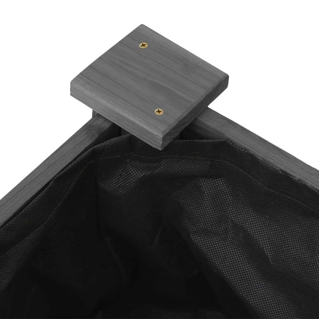vidaXL Fioriera Giardino con Fodera Grigia 240x60x25 cm Massello Abete VIDAXL