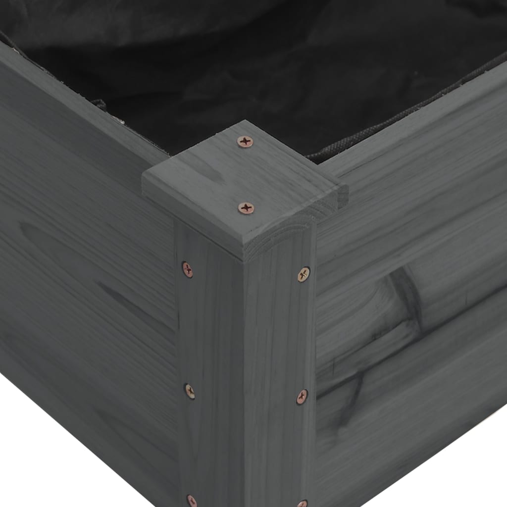 vidaXL Fioriera Giardino con Fodera Grigia 240x60x25 cm Massello Abete VIDAXL