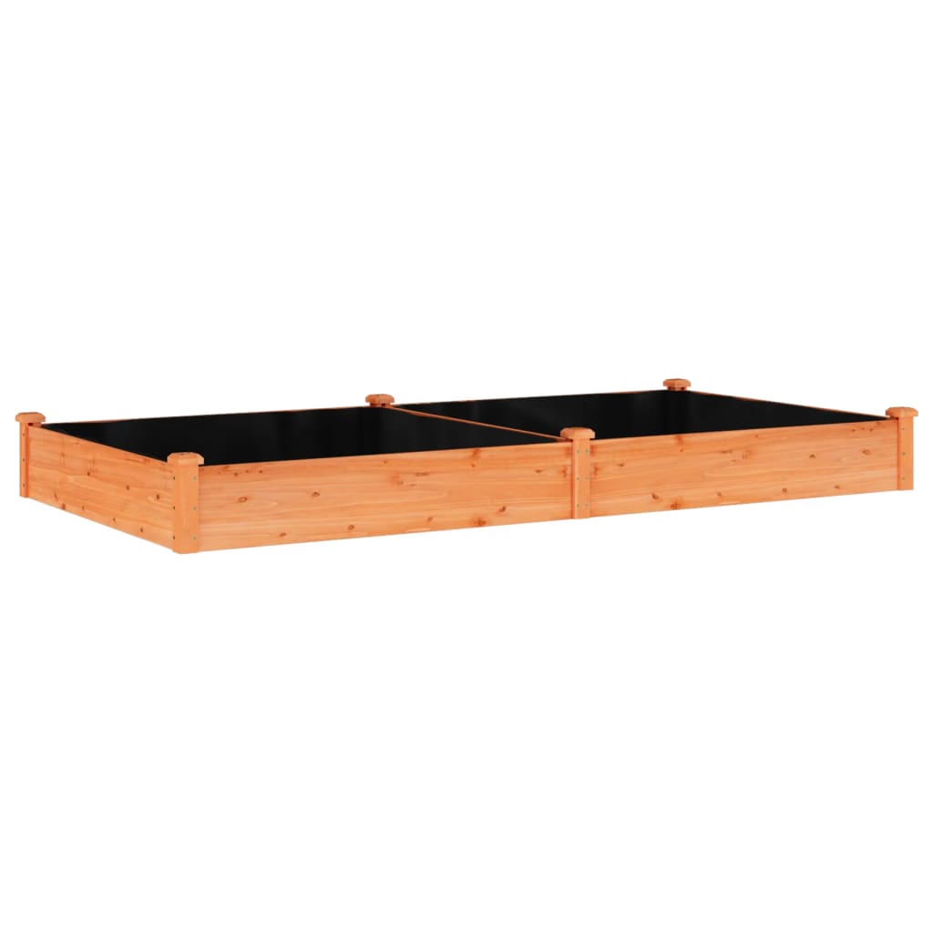 vidaXL Fioriera da Giardino Fodera Marrone 240x120x25cm Massello Abete VIDAXL