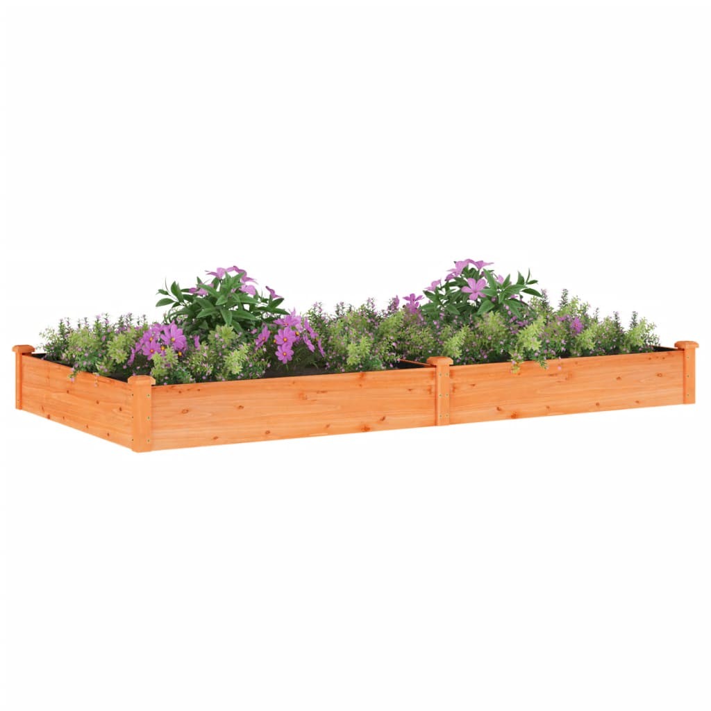 vidaXL Fioriera da Giardino Fodera Marrone 240x120x25cm Massello Abete VIDAXL