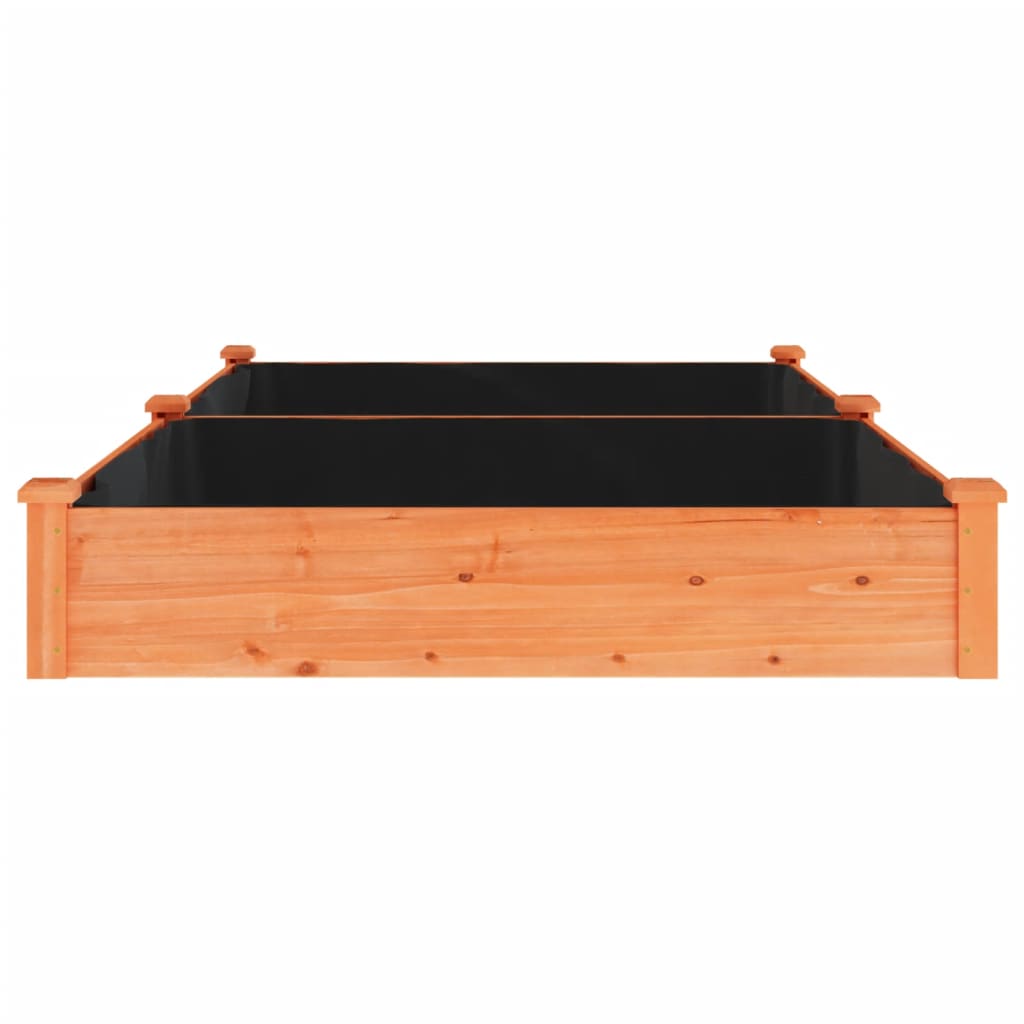 vidaXL Fioriera da Giardino Fodera Marrone 240x120x25cm Massello Abete VIDAXL